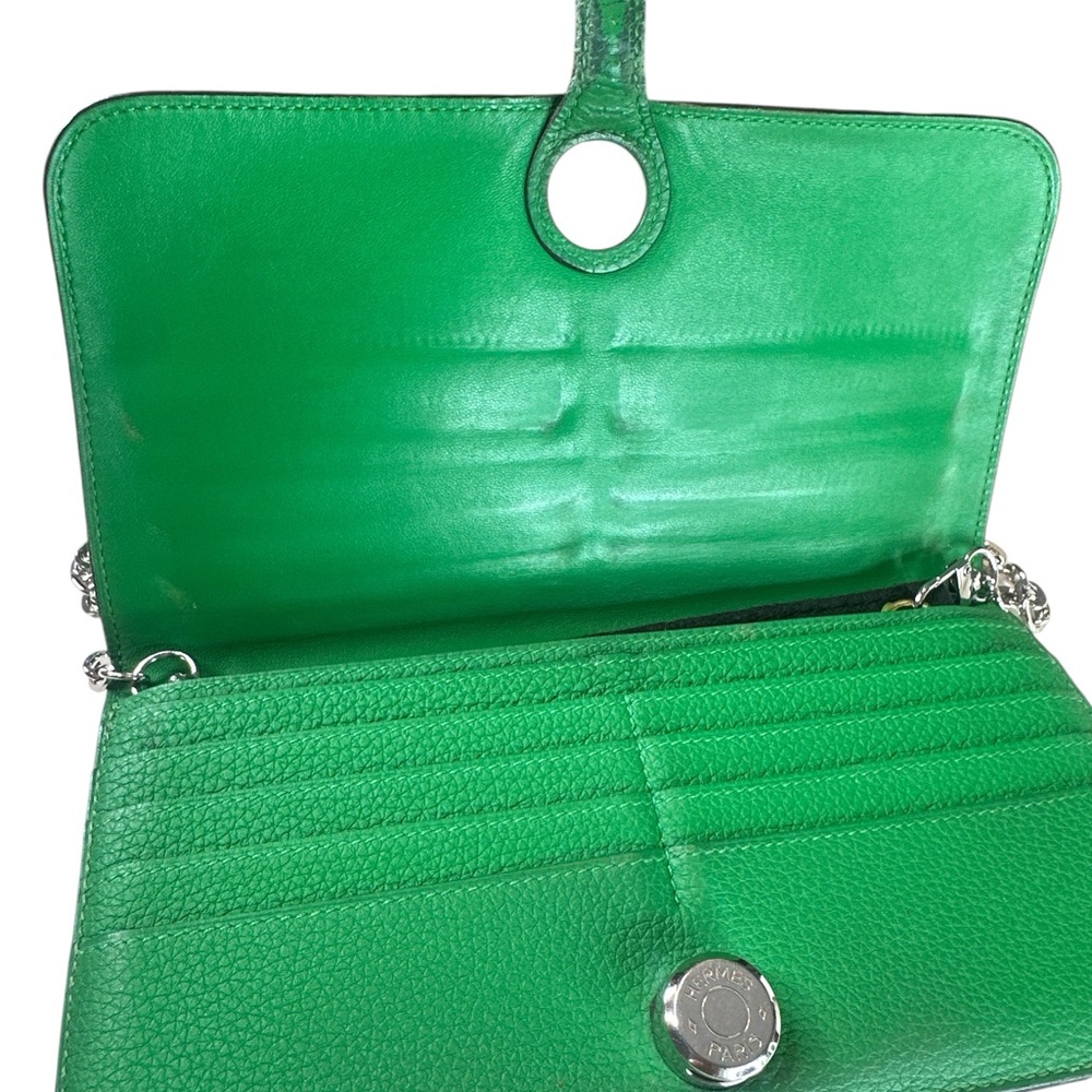 Hermes Green Crossbody Bag with Chain Strap - Picture 5 of 8